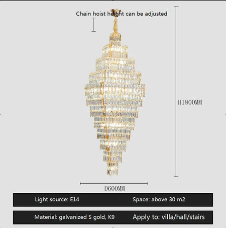 Luminaire Lustre design aérien en cristal – Référence : Elowen3847-ILLUMEEN.COM