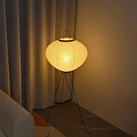 Lampadaire Wabi Sabi en métal et papier de riz – Éclairage design artisanal Luminaire IL583721-ILLUMEEN.COM
