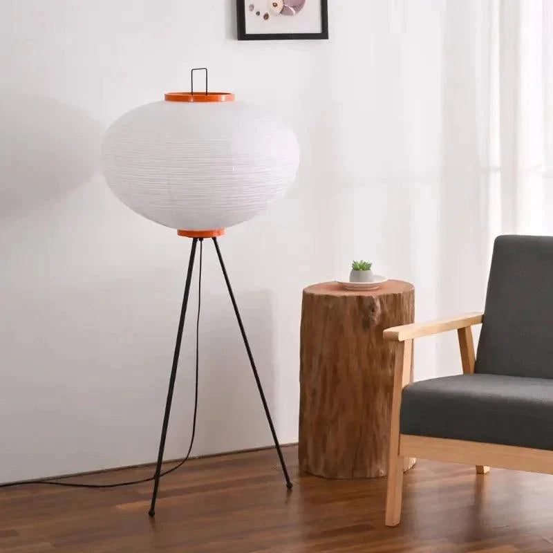 Lampadaire Wabi Sabi en métal et papier de riz – Éclairage design artisanal Luminaire IL583721-ILLUMEEN.COM
