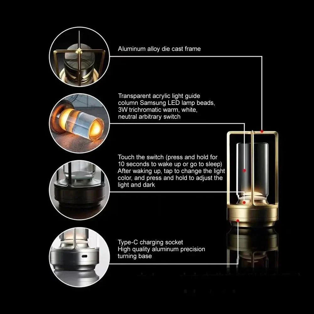 Lampe de Table Élégante à Luminosité Réglable et Rechargeable IL482307-ILLUMEEN.COM