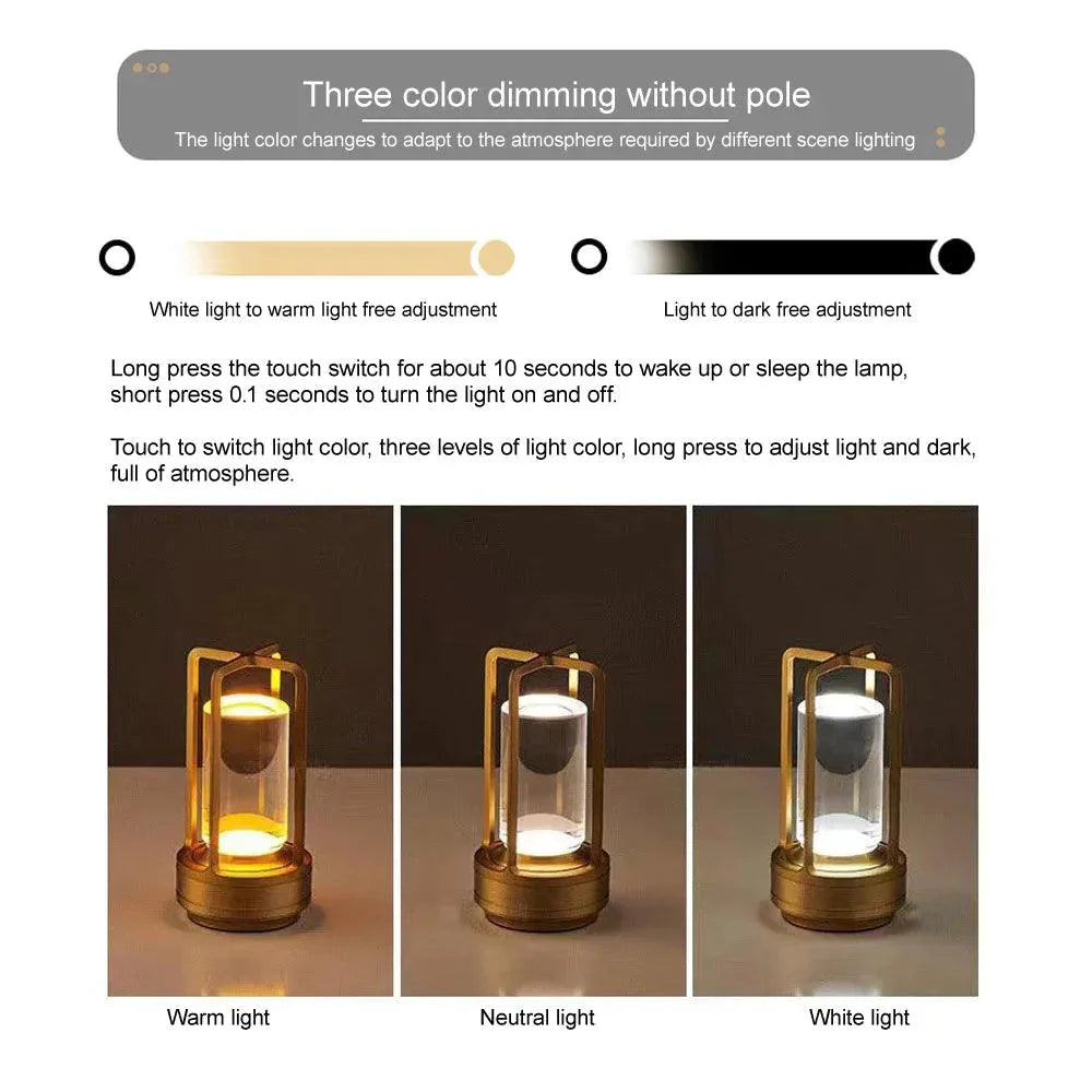 Lampe de Table Élégante à Luminosité Réglable et Rechargeable IL482307-ILLUMEEN.COM