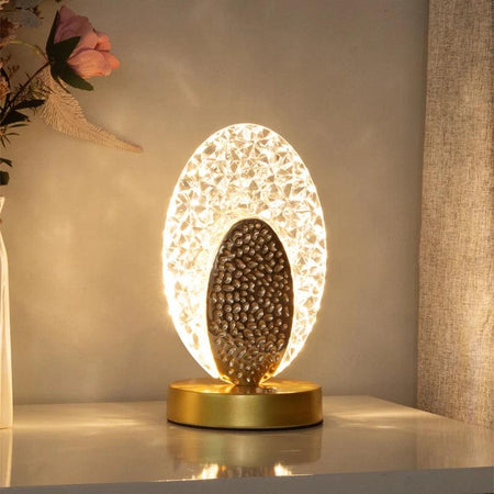 Lampe de Table Élégante avec Éclairage Personnalisable et Corps Doré IL582731-ILLUMEEN.COM