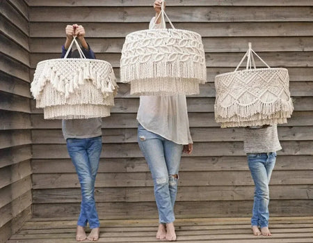 Luminaire Abat-jour en Macramé Tissé à la Main IL572839-ILLUMEEN.COM