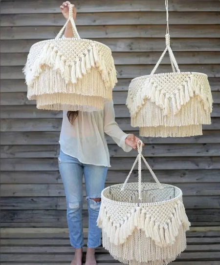 Luminaire Abat-jour en Macramé Tissé à la Main IL572839-ILLUMEEN.COM
