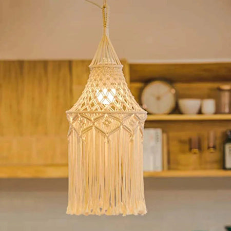 Luminaire Abat-jour en Macramé Tissé à la Main IL572839-ILLUMEEN.COM