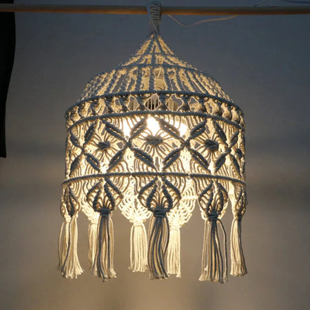Luminaire Abat-jour en Macramé Tissé à la Main IL572839-ILLUMEEN.COM