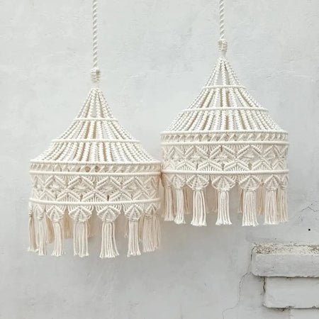 Luminaire Abat-jour en Macramé Tissé à la Main IL572839-ILLUMEEN.COM