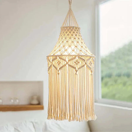 Luminaire Abat-jour en Macramé Tissé à la Main IL572839-ILLUMEEN.COM