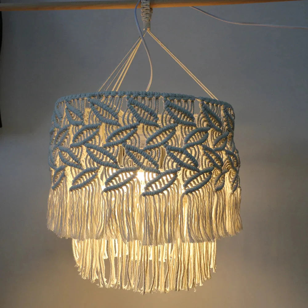 Luminaire Abat-jour en Macramé Tissé à la Main IL572839-ILLUMEEN.COM