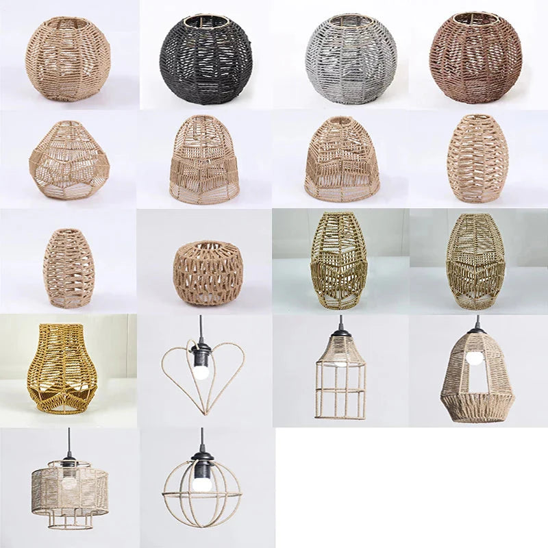 Luminaire Abat-jour Vintage en Rotin Simulé Élégant IL592837-ILLUMEEN.COM