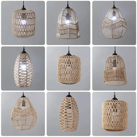 Luminaire Abat-jour Vintage en Rotin Simulé Élégant IL592837-ILLUMEEN.COM