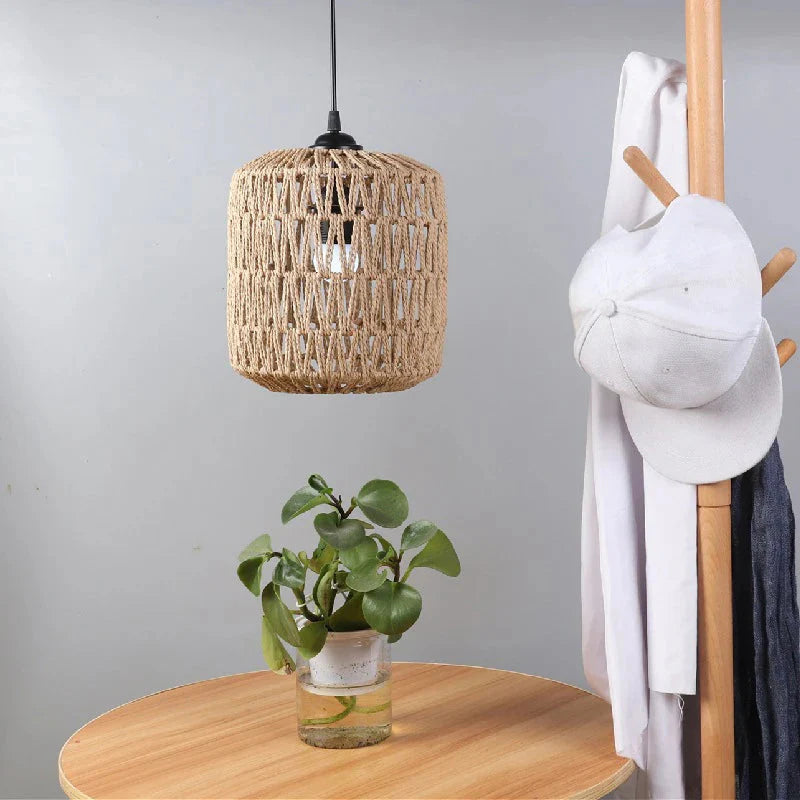 Luminaire Abat-jour Vintage en Rotin Simulé Élégant IL592837-ILLUMEEN.COM