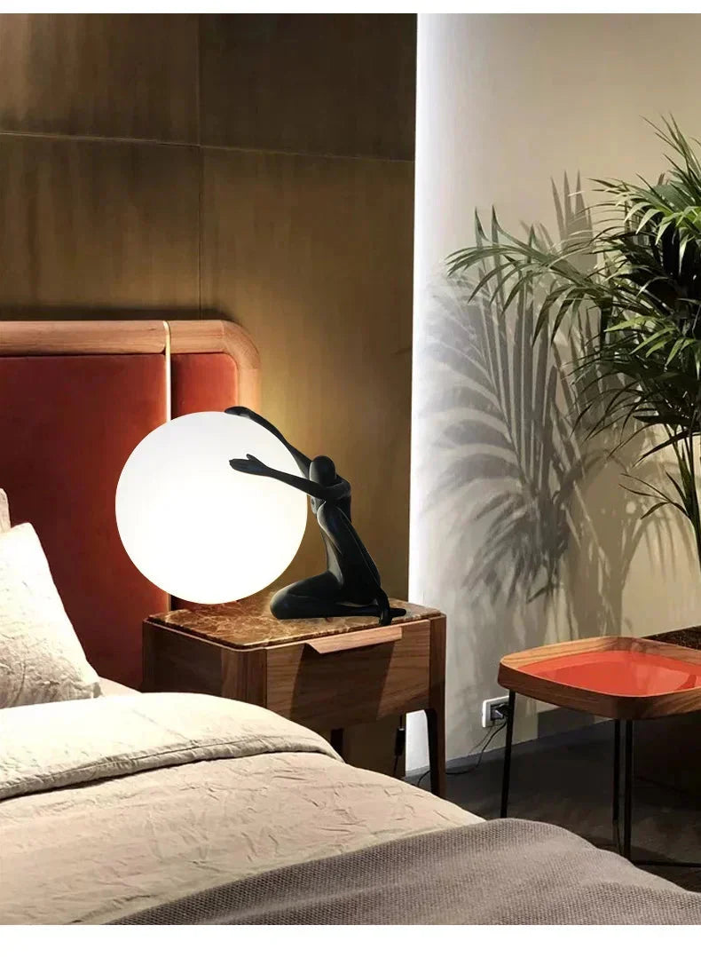 Luminaire Art Déco En Verre Givré Portrait Rétro IL582734-ILLUMEEN.COM