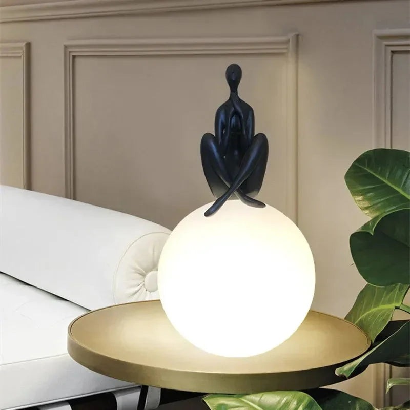 Luminaire Art Déco En Verre Givré Portrait Rétro IL582734-ILLUMEEN.COM