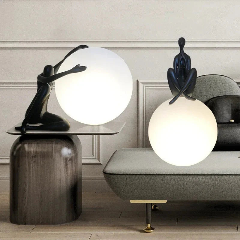 Luminaire Art Déco En Verre Givré Portrait Rétro IL582734-ILLUMEEN.COM