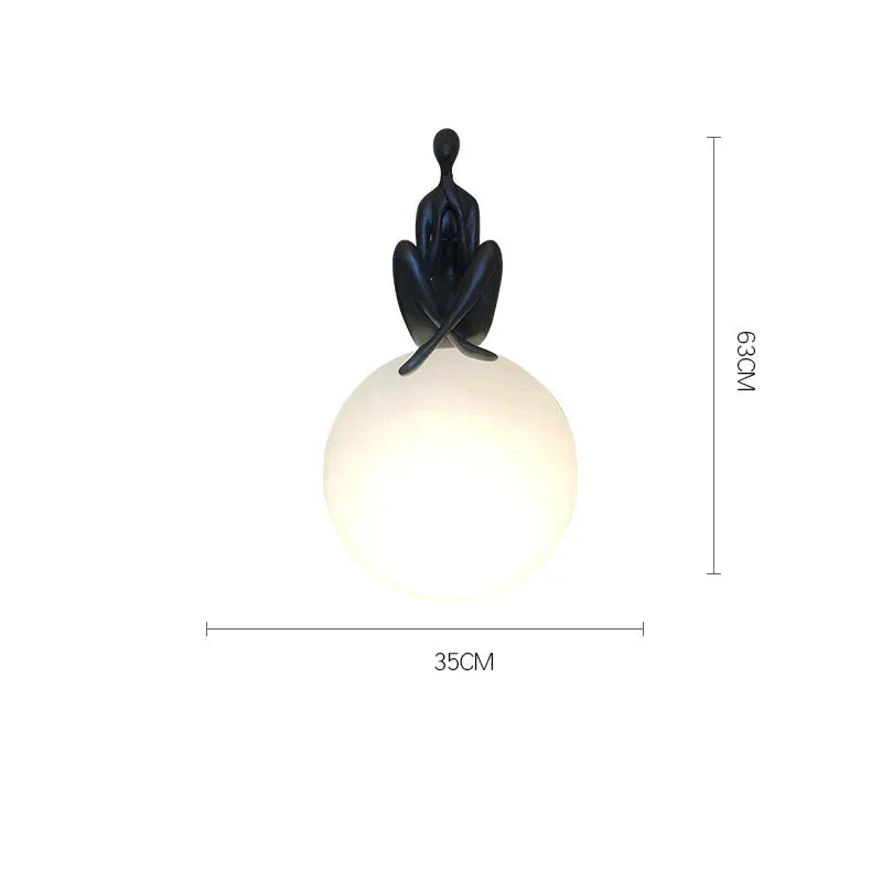 Luminaire Art Déco En Verre Givré Portrait Rétro IL582734-ILLUMEEN.COM