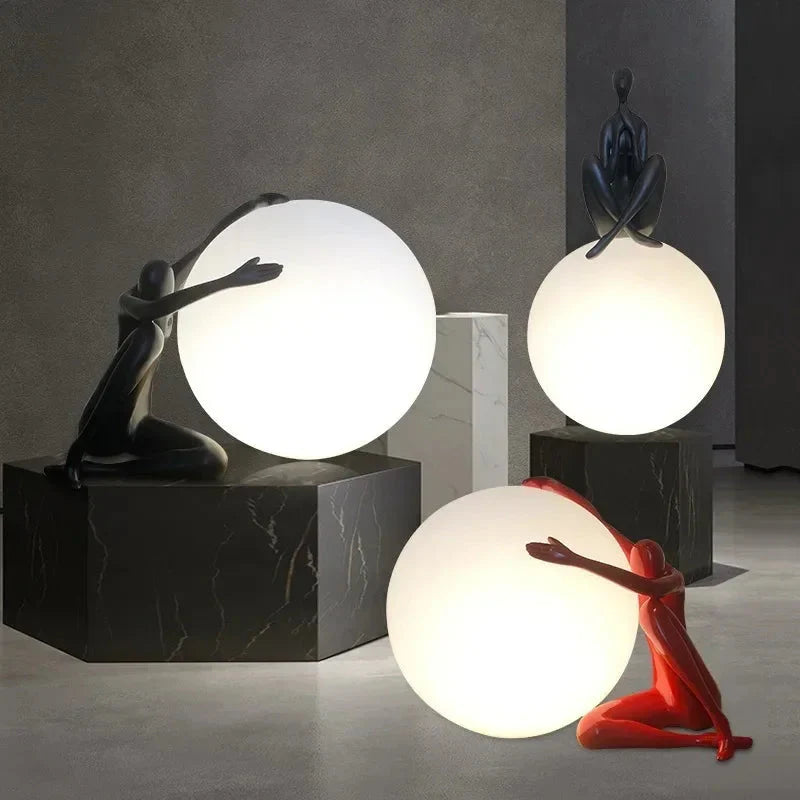 Luminaire Art Déco En Verre Givré Portrait Rétro IL582734-ILLUMEEN.COM