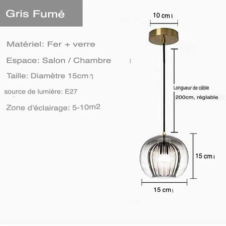 Luminaire Chic en Verre Transparent avec Accents Dorés IL583729-ILLUMEEN.COM