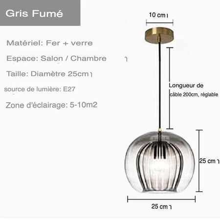 Luminaire Chic en Verre Transparent avec Accents Dorés IL583729-ILLUMEEN.COM