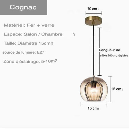 Luminaire Chic en Verre Transparent avec Accents Dorés IL583729-ILLUMEEN.COM