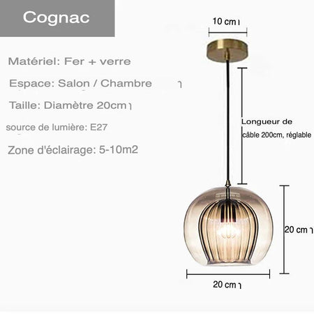 Luminaire Chic en Verre Transparent avec Accents Dorés IL583729-ILLUMEEN.COM