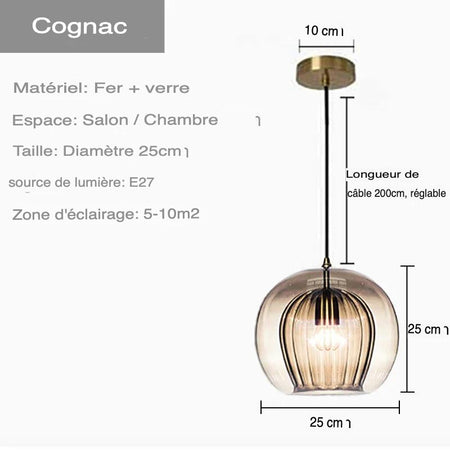 Luminaire Chic en Verre Transparent avec Accents Dorés IL583729-ILLUMEEN.COM