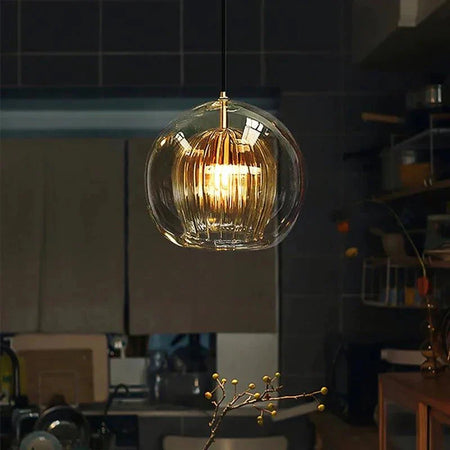 Luminaire Chic en Verre Transparent avec Accents Dorés IL583729-ILLUMEEN.COM