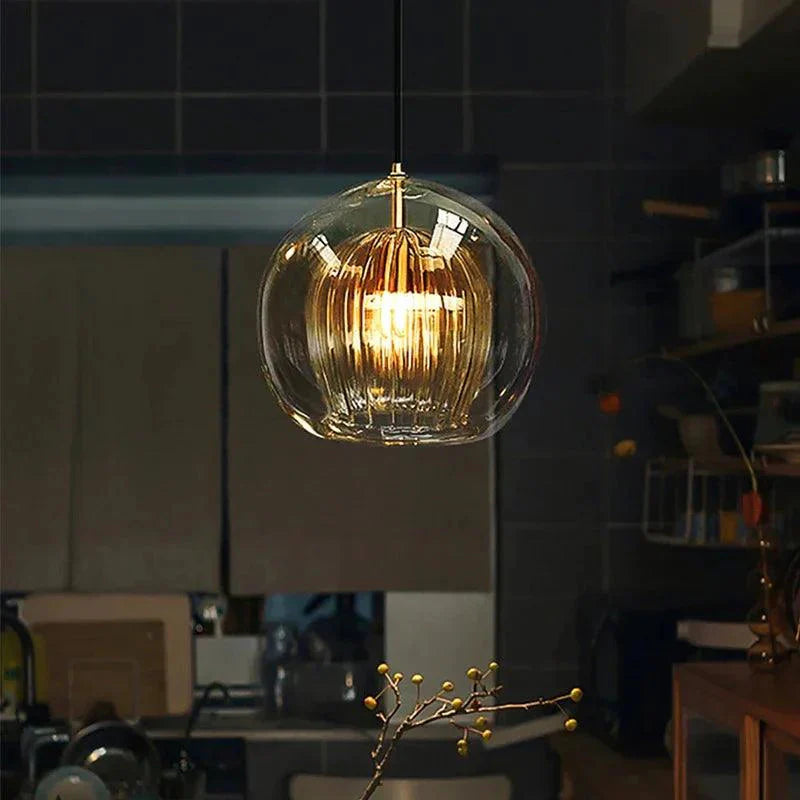 Luminaire Chic en Verre Transparent avec Accents Dorés IL583729-ILLUMEEN.COM