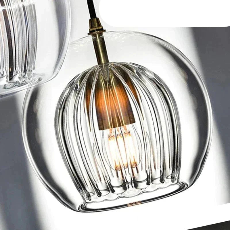 Luminaire Chic en Verre Transparent avec Accents Dorés IL583729-ILLUMEEN.COM