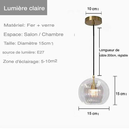 Luminaire Chic en Verre Transparent avec Accents Dorés IL583729-ILLUMEEN.COM