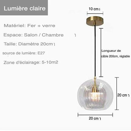 Luminaire Chic en Verre Transparent avec Accents Dorés IL583729-ILLUMEEN.COM