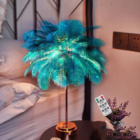 Luminaire Chic : Lampe de Table Élégante avec Plumes Personnalisables IL583270-ILLUMEEN.COM