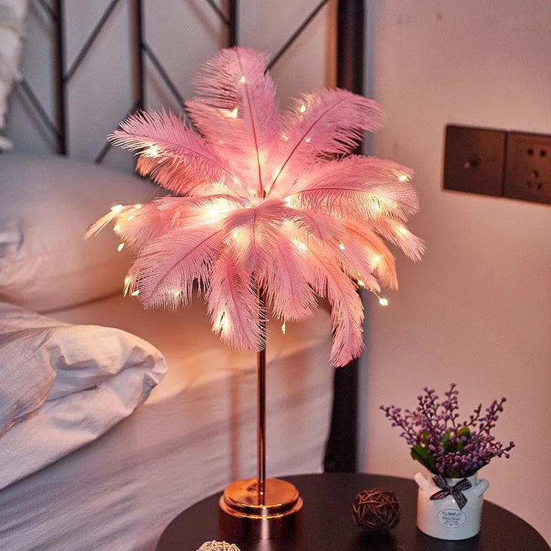 Luminaire Chic : Lampe de Table Élégante avec Plumes Personnalisables IL583270-ILLUMEEN.COM