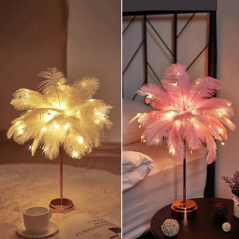 Luminaire Chic : Lampe de Table Élégante avec Plumes Personnalisables IL583270-ILLUMEEN.COM