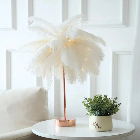 Luminaire Chic : Lampe de Table Élégante avec Plumes Personnalisables IL583270-ILLUMEEN.COM