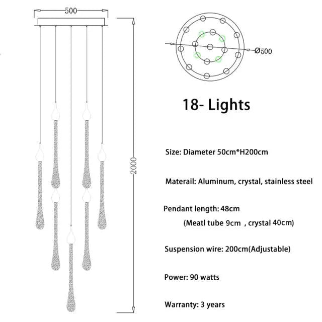 Luminaire Élégance Cristal et Acier Inoxydable IL295748-ILLUMEEN.COM