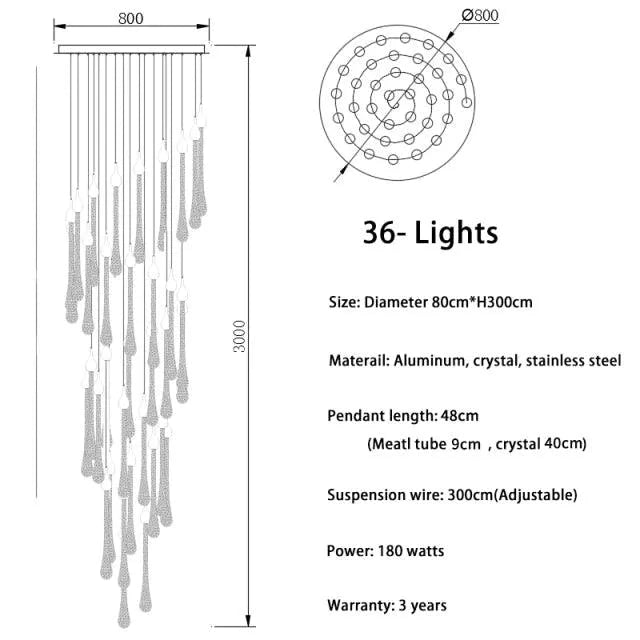 Luminaire Élégance Cristal et Acier Inoxydable IL295748-ILLUMEEN.COM