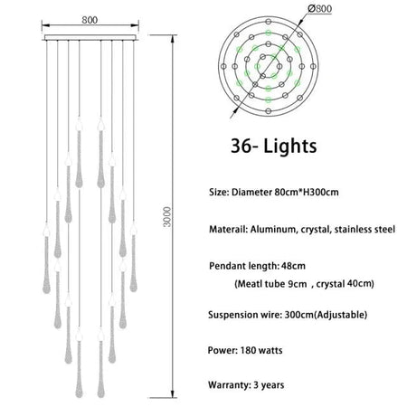 Luminaire Élégance Cristal et Acier Inoxydable IL295748-ILLUMEEN.COM