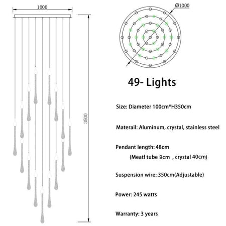 Luminaire Élégance Cristal et Acier Inoxydable IL295748-ILLUMEEN.COM