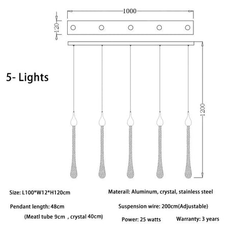 Luminaire Élégance Cristal et Acier Inoxydable IL295748-ILLUMEEN.COM