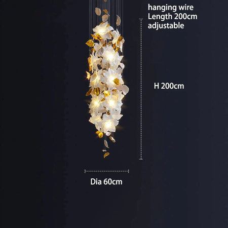 Luminaire Élégance IL583924 : Lustre Précieux en Cristal et Fleurs Végétales pour un Écrin de Luxe Intérieur-ILLUMEEN.COM