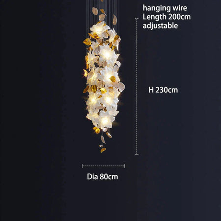 Luminaire Élégance IL583924 : Lustre Précieux en Cristal et Fleurs Végétales pour un Écrin de Luxe Intérieur-ILLUMEEN.COM