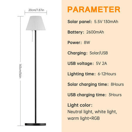Luminaire Élégance Solaire avec Chargeur USB IL583624-ILLUMEEN.COM
