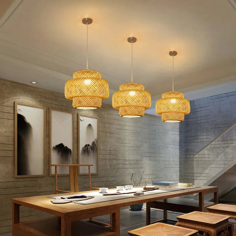 Luminaire Élégant en Bambou Rotin Winda IL582740-ILLUMEEN.COM