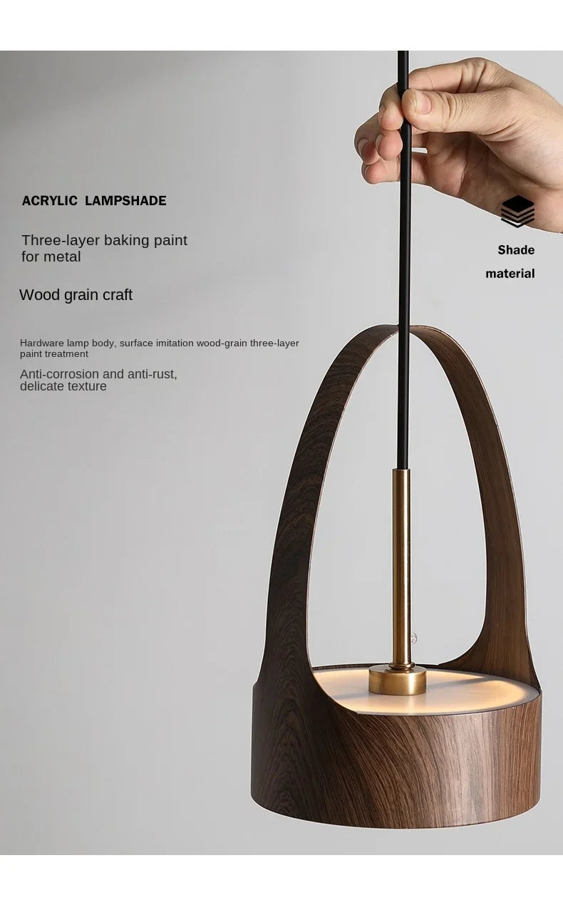 Luminaire Élégant en Bois de Noyer Design Nordique IL527384-ILLUMEEN.COM