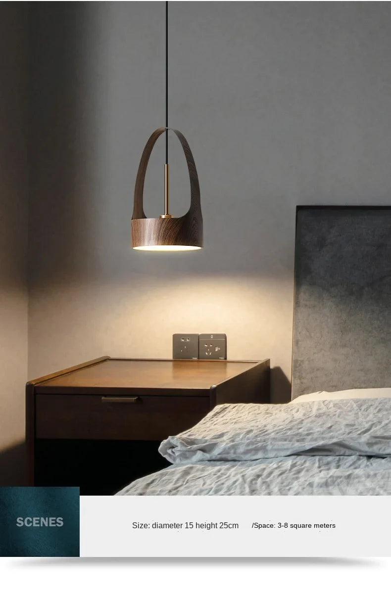 Luminaire Élégant en Bois de Noyer Design Nordique IL527384-ILLUMEEN.COM