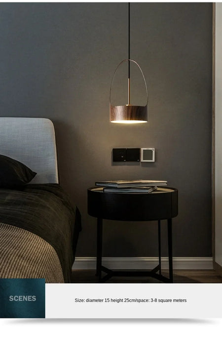 Luminaire Élégant en Bois de Noyer Design Nordique IL527384-ILLUMEEN.COM