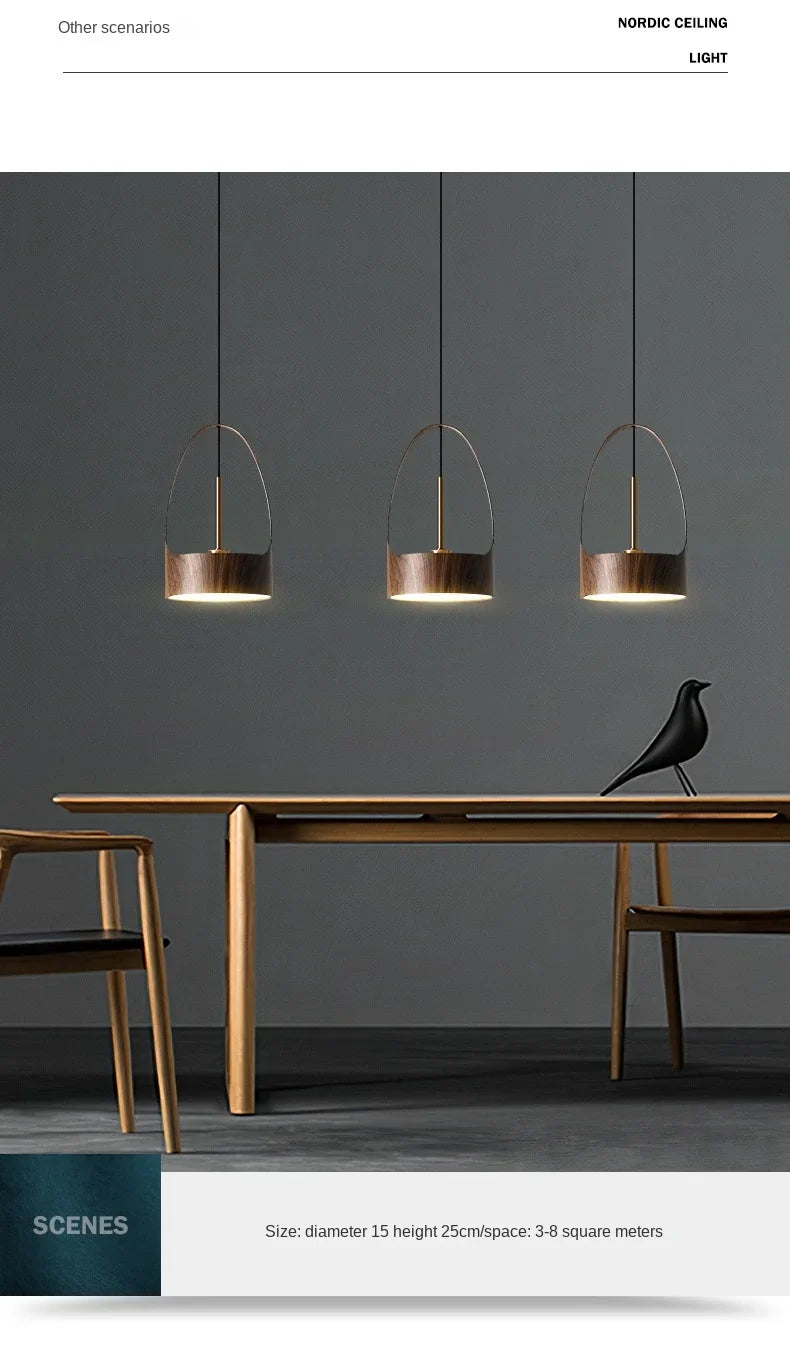 Luminaire Élégant en Bois de Noyer Design Nordique IL527384-ILLUMEEN.COM