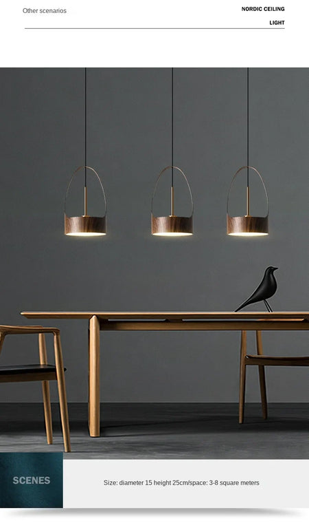 Luminaire Élégant en Bois de Noyer Design Nordique IL527384-ILLUMEEN.COM