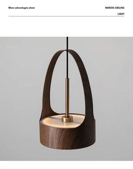 Luminaire Élégant en Bois de Noyer Design Nordique IL527384-ILLUMEEN.COM